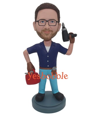 Mechanic Bobblehead With Electric Drill Mechanic Bobblehead With Electric Drill