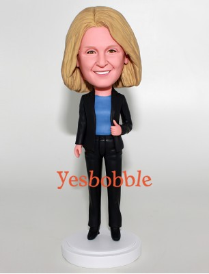 Office Lady In Pant Suit Bobblehead