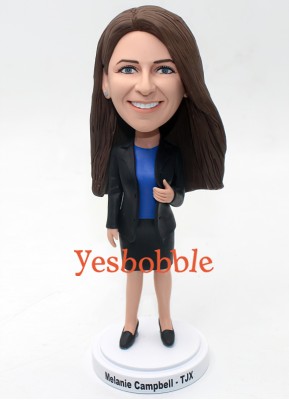 Office Lady in Suit Bobblehead