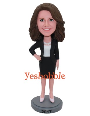 Office Lady in Suit Custom Bobblehead
