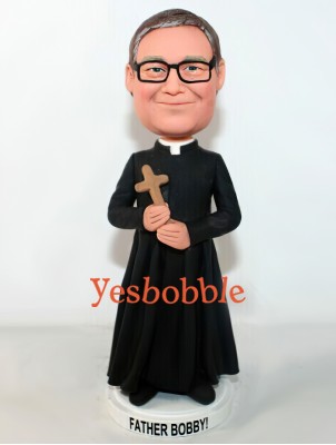 Priest With Cross Custom Bobblehead Priest With Cross Custom Bobblehead