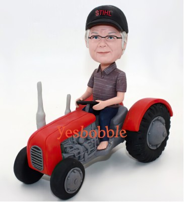 Tractor Farmer With Polo Shirt Bobblehead Tractor Farmer With Polo Shirt Bobblehead